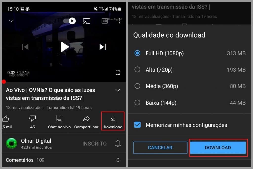 Como fazer download de vídeo no YouTube Premium