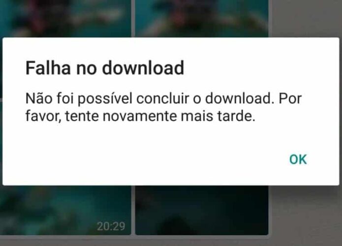 mensagem de falha de download no whatsapp
