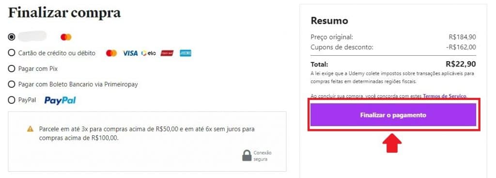 Como comprar curso na Udemy