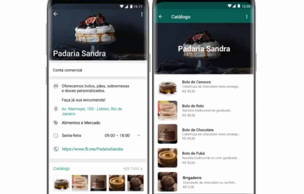 Catálogo de compras no WhatsApp