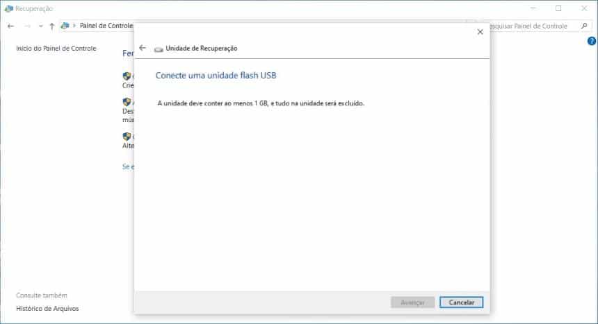 Como criar uma unidade de recuperação no Windows 10