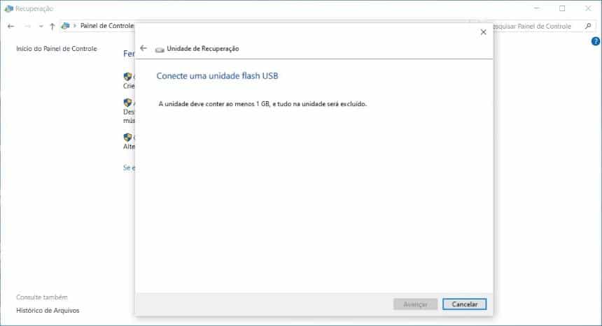 Como criar uma unidade de recuperação no Windows 10