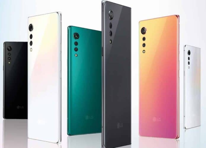 Várias cores do smartphone LG Velvet