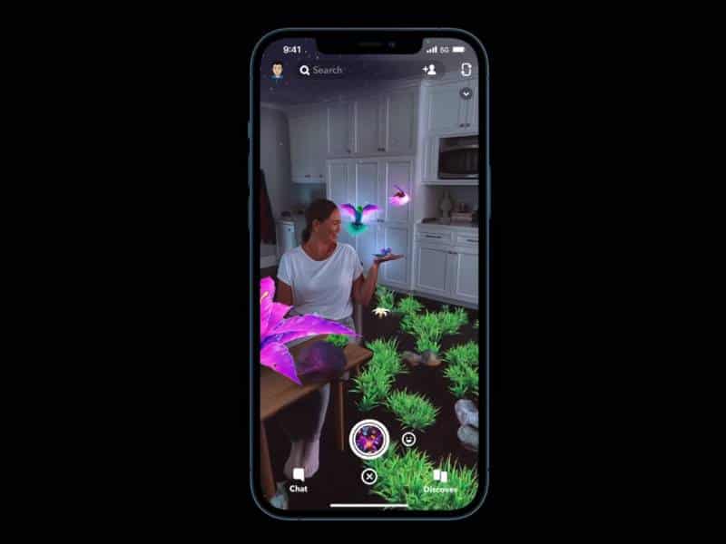 imagem do filtro de realidade aumentada do tiktok; aplicação utiliza tecnologia LiDAR do iphone 12