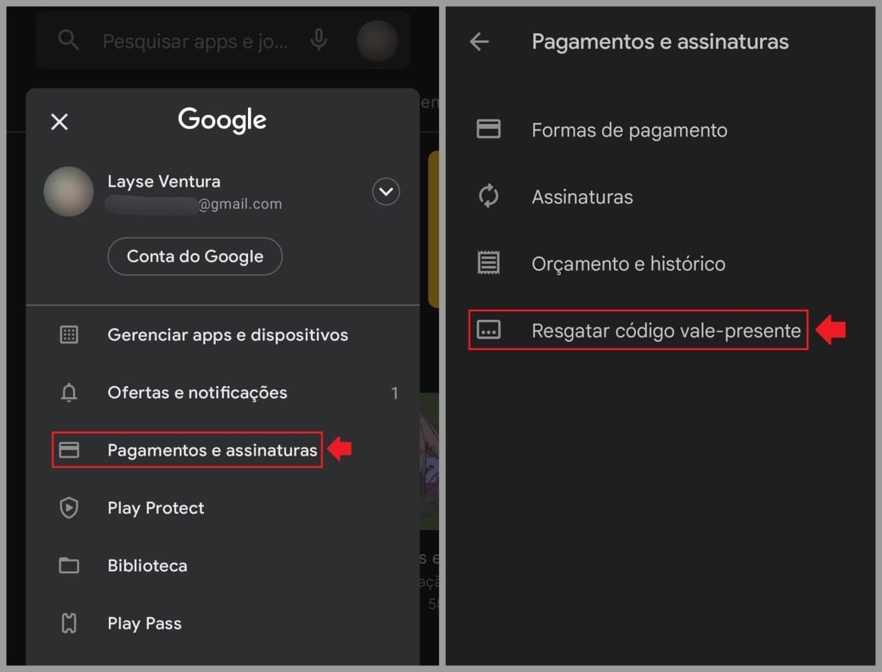 Saiba como liberar créditos do gift card em sua conta Google Play