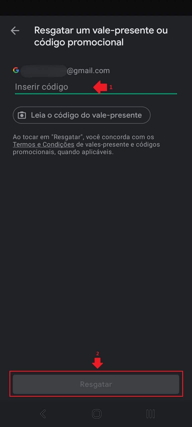Saiba como liberar créditos do gift card em sua conta Google Play