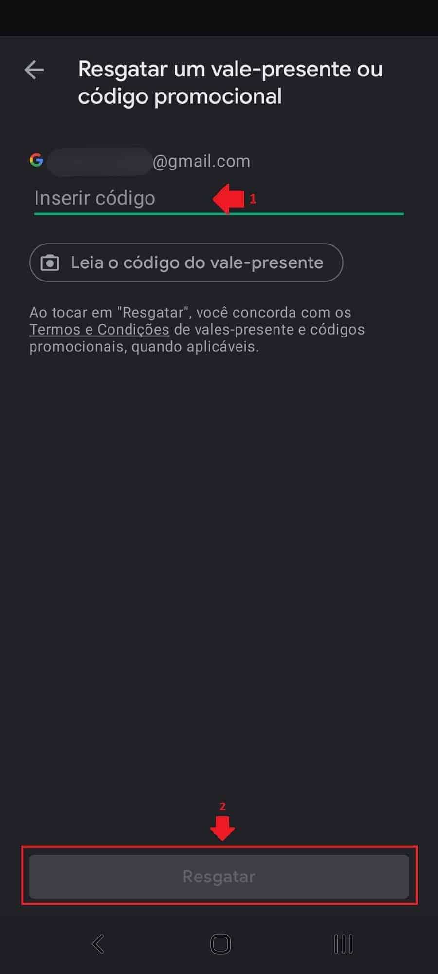 Saiba como liberar créditos do gift card em sua conta Google Play
