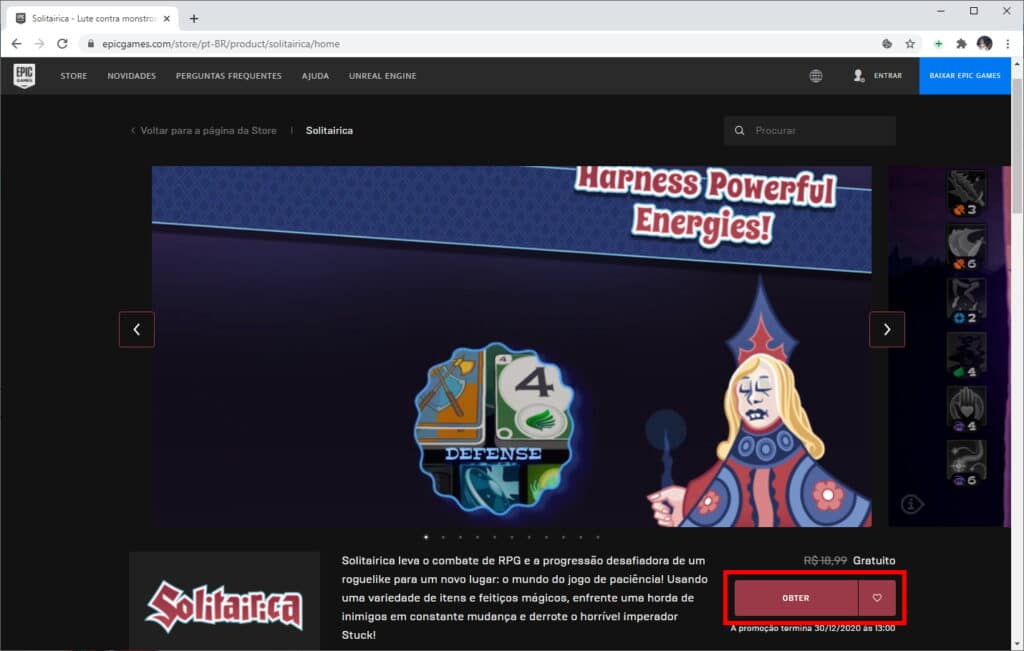 Como baixar "Solitairica" de graça no PC - Passo 2