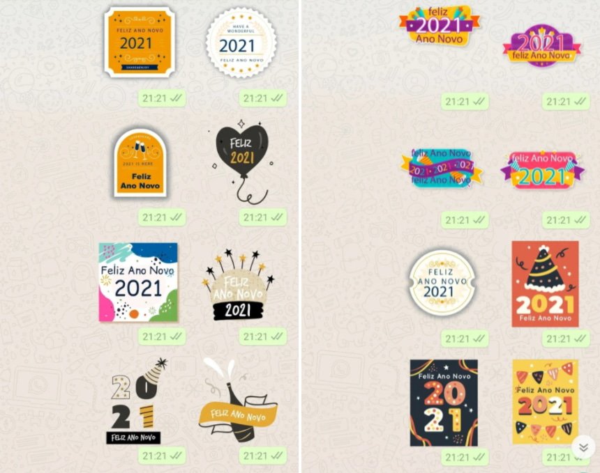 Feliz Ano Novo 2021 Figurinhas para WhatsApp