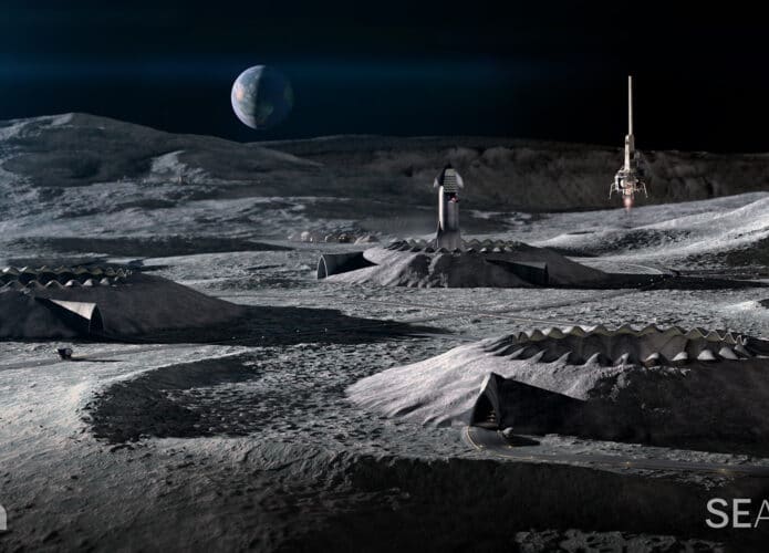 Projeto de base lunar desenvolvido pela empresa Search+