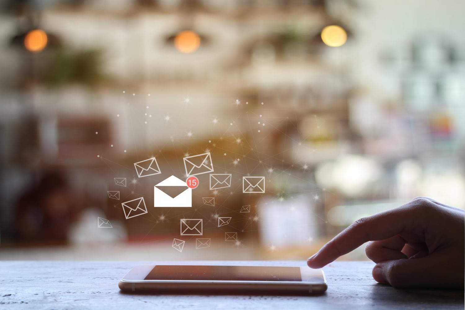 notificação de e-mail em um smartphone