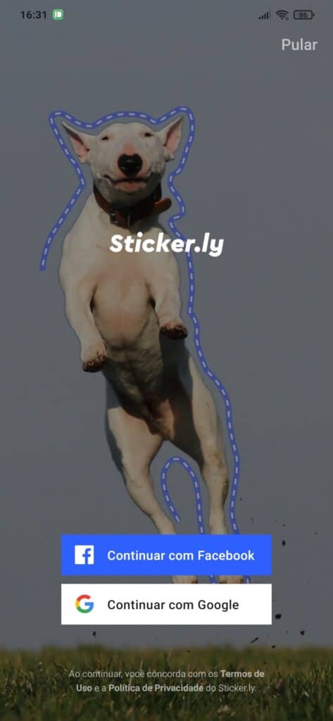 tela do app sticker.ly