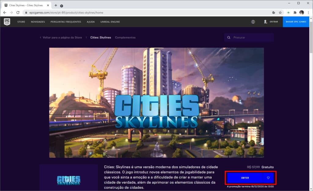 Como baixar “Cities: Skyline” de graça no PC - Passo 2