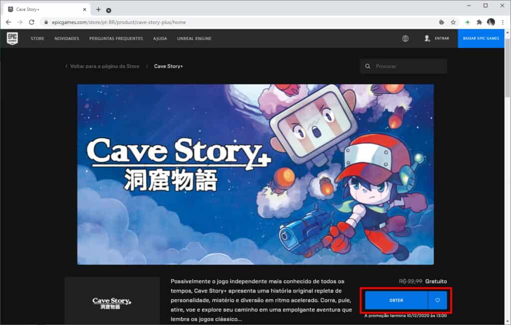 Como obter Cave Story+ de graça no PC - Passo 2