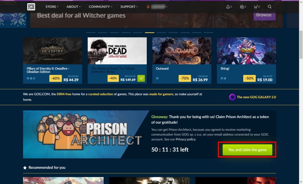 Como obter o Prison Architect de graça no PC - Passo 3