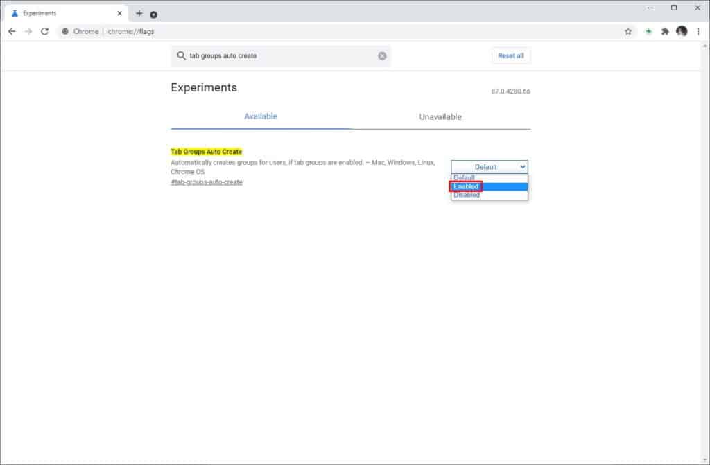 Como habilitar a criação automática de grupos do Chrome - Passo 4