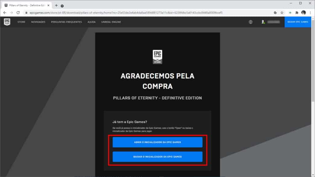 Como obter estes jogos de graça na Epic Games - Passo 5