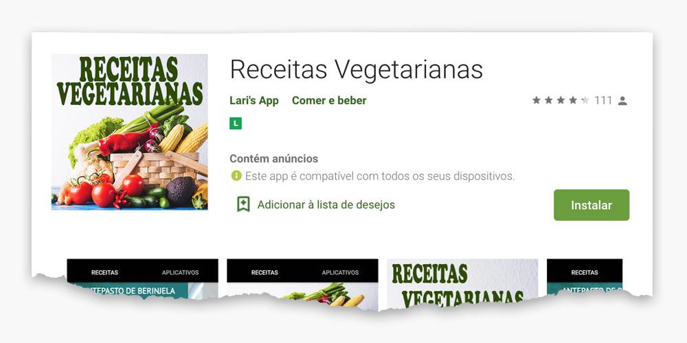 imagem do aplicativo receitas vegetarianas