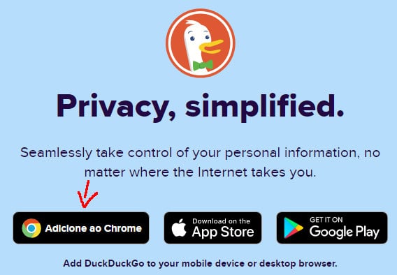 Instalação do DuckDuckGo