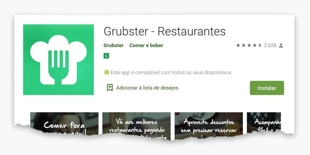 imagem do aplicativo grubster - restaurantes