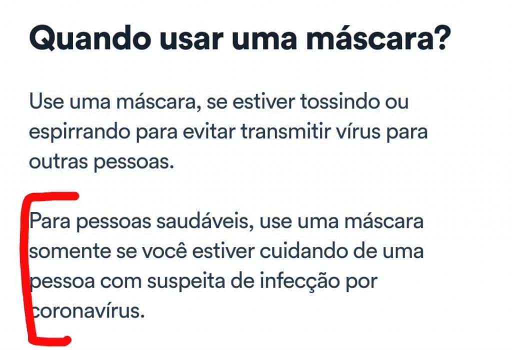 printscreen da mensagem dentro do aplicativo do ministério da saúde