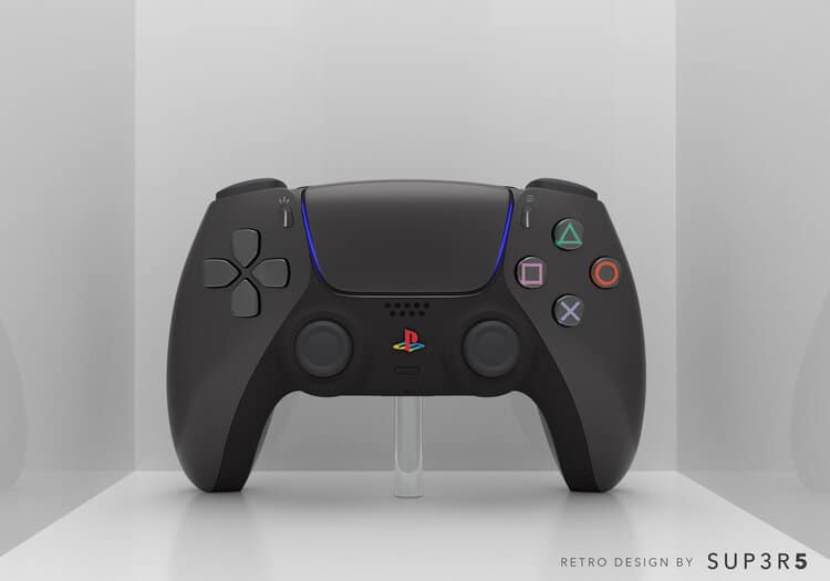 Controle DualSense que acompanha o PlayStation 5 Preto da SUP3R5 também foi customizado