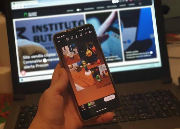 Imagens sobrepostas no Instagram