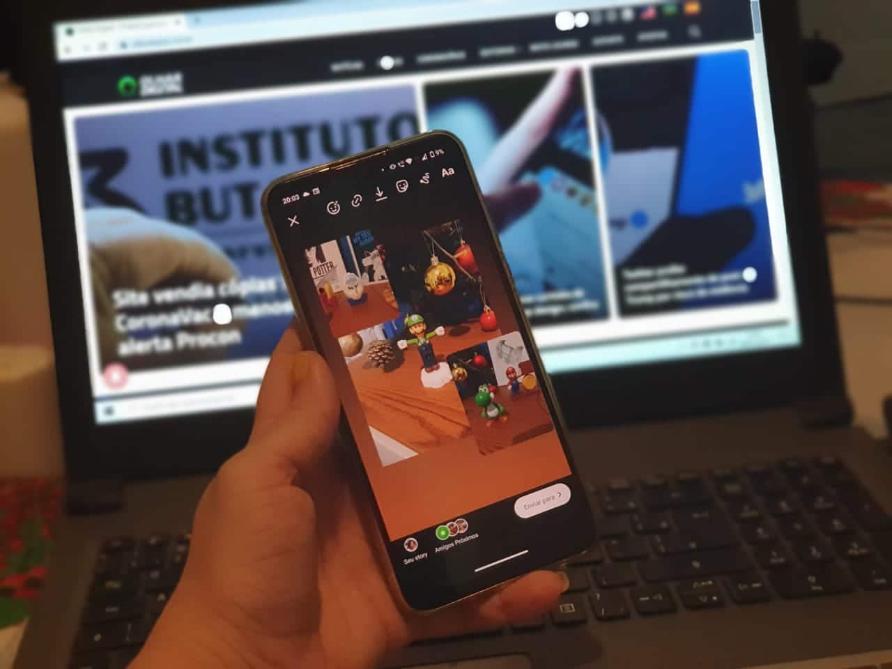 Imagens sobrepostas no Instagram