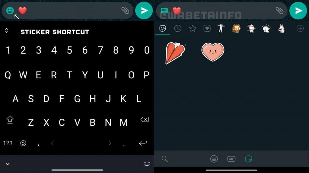 busca por sticker na nova ferramenta do whatsapp em um printscreen da versão beta