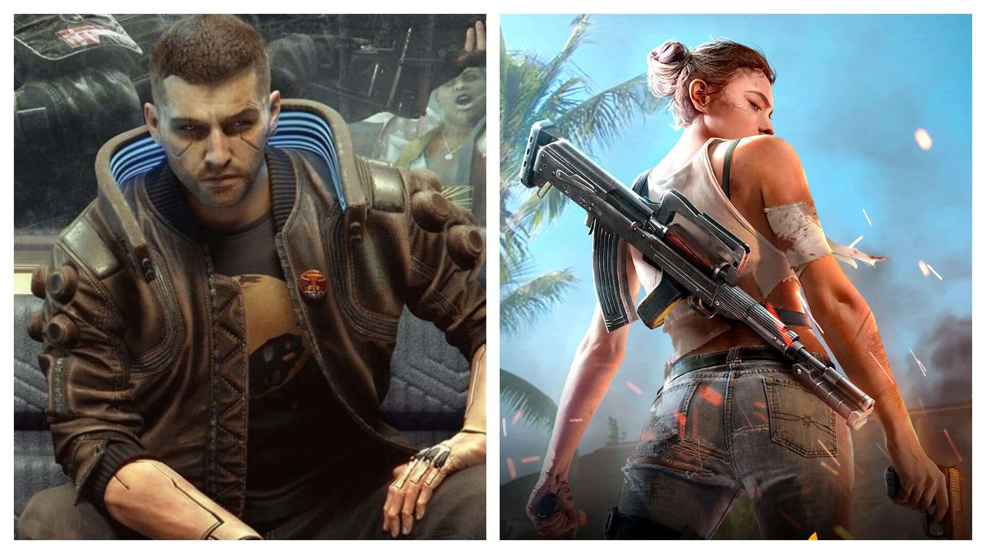 Cyberpunk 2077 e Free Fire