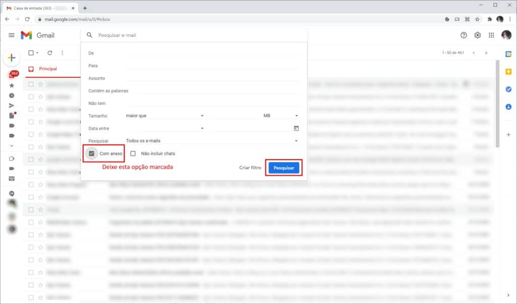 Como liberar espaço no Gmail apagando e-mails com anexos