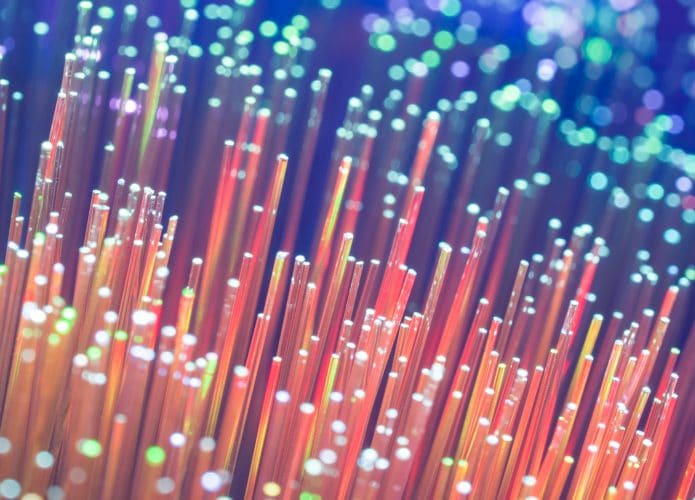 Imagem de pontas de fibra ótica