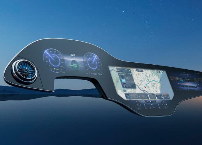 Painel hyperscreen, da Mercedes-Benz