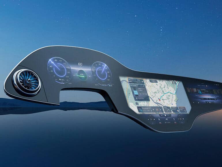 Painel hyperscreen, da Mercedes-Benz