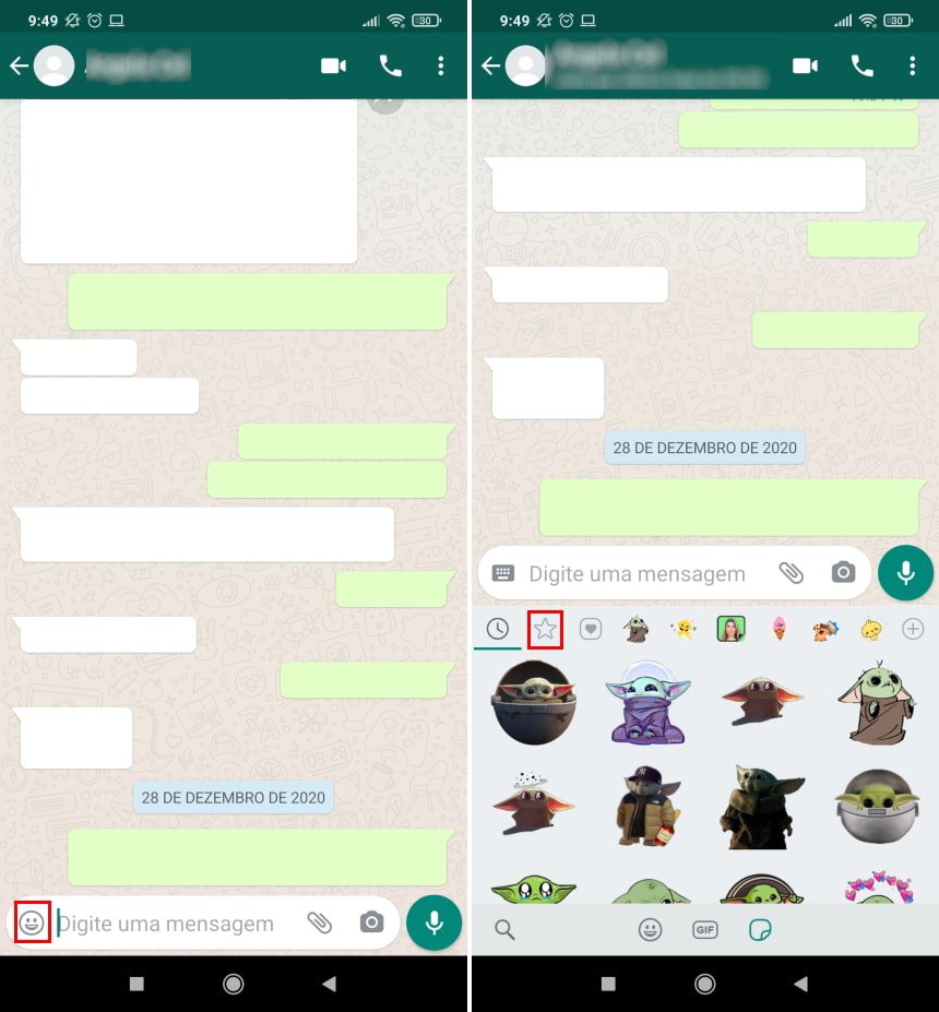 Como apagar as figurinhas favoritas do WhatsApp - Passo 1