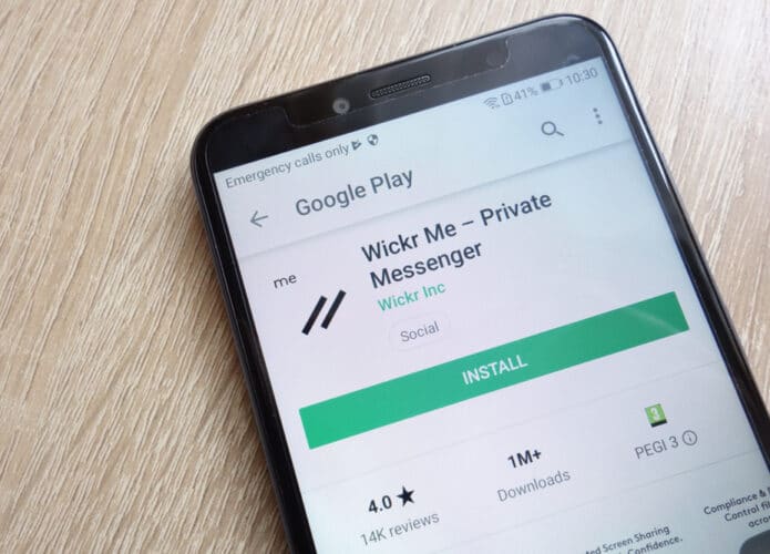 Página do Wickr na Play Store