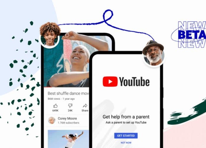 Ilustração do recurso de contas supervisionadas no YouTube