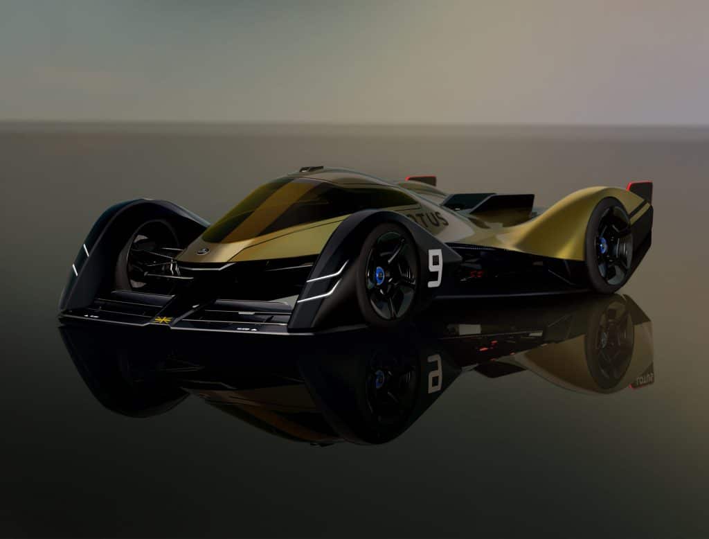 Supercarro de corrida elétrico da Lotus, o ER-9, conta com assistência de direção parcial e capaz de “voar” como um caça a jato. Imagem: Lotus/Divulgação