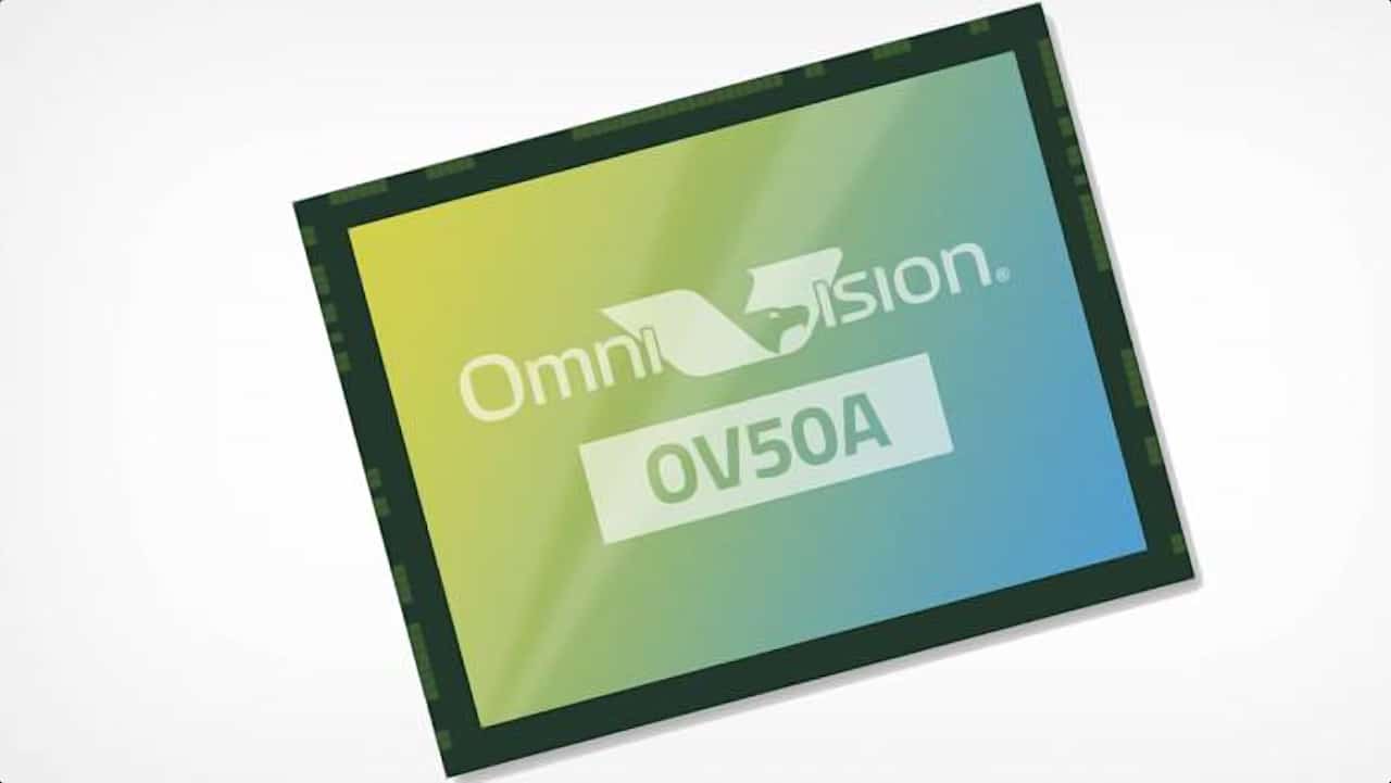 Ilustração de um sensor de imagem Omnivision OV50A