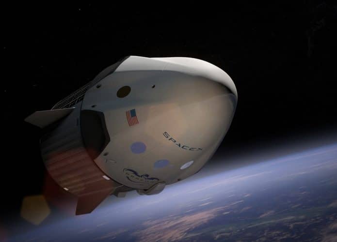 Foguete da SpaceX no espaço