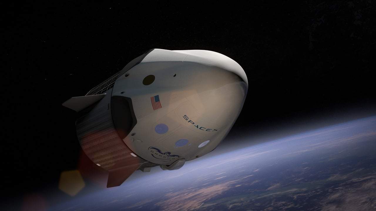 Foguete da SpaceX no espaço