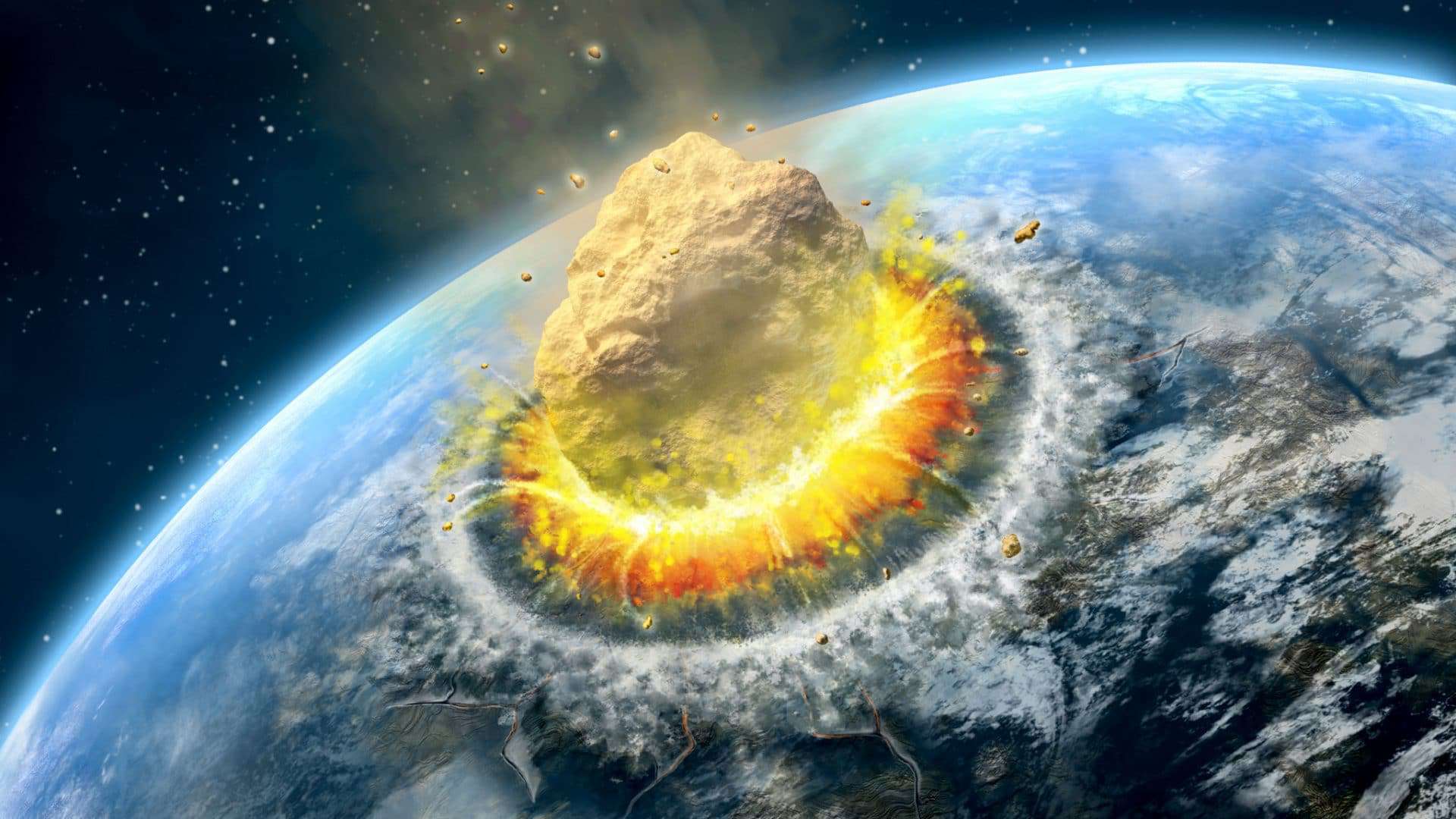 explosão de asteroides