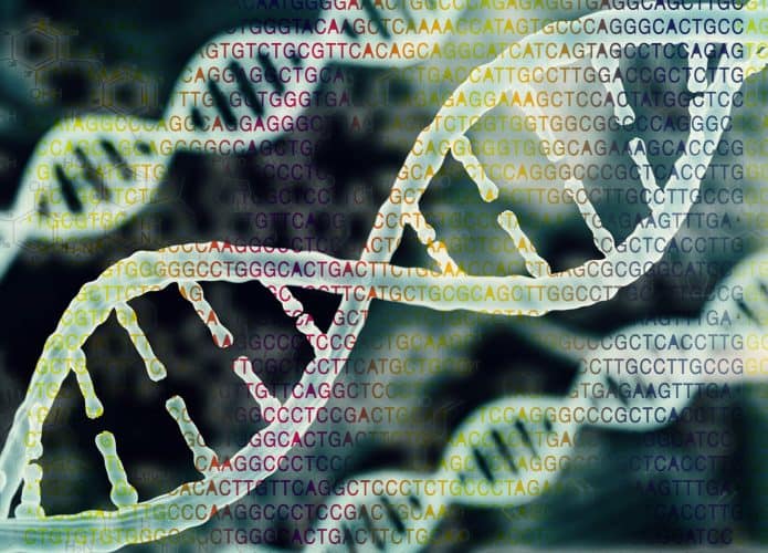 Cadeias de DNA sendo sequenciadas