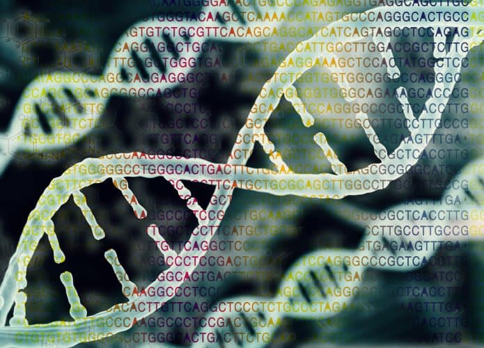 Cadeias de DNA sendo sequenciadas