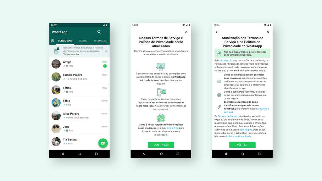 Nova poítica de privacidade do WhatsApp