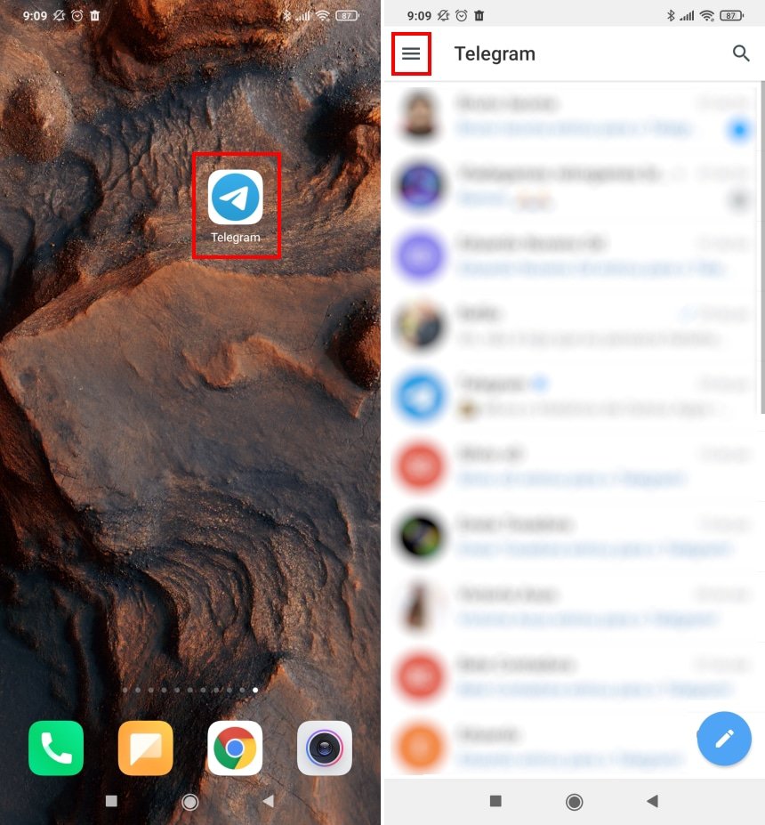 Como desativar as notificações de que um contato entrou no Telegram - Passo 1