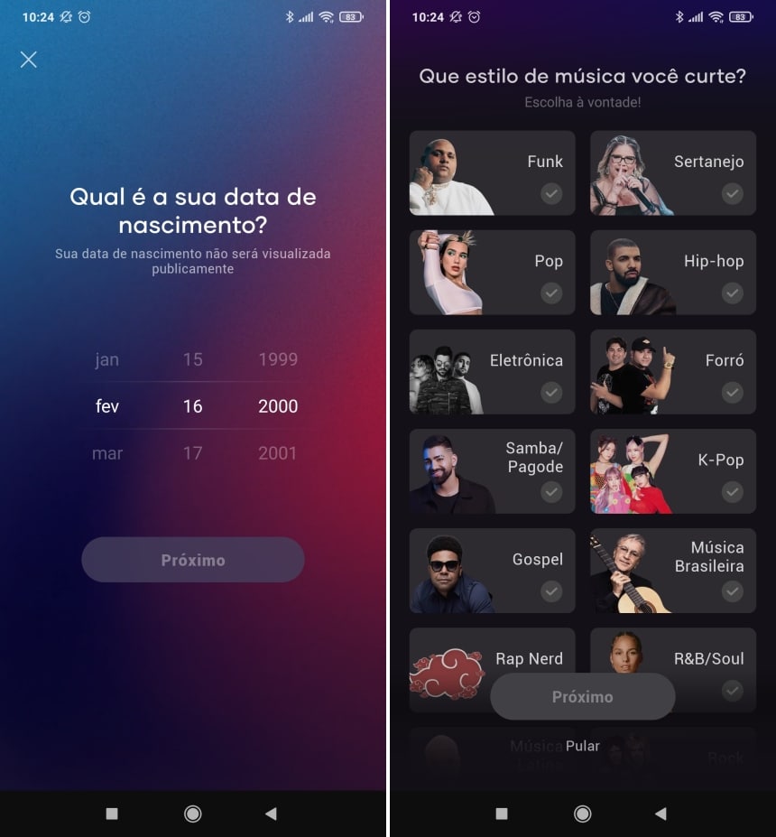 Como usar o Resso para escutar música - Passo 2