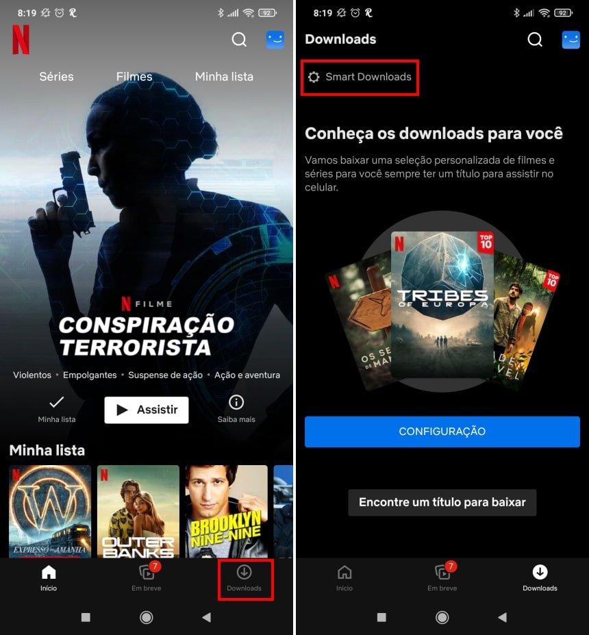 Como ativar e configurar os “downloads para você” na Netflix - Passo 2