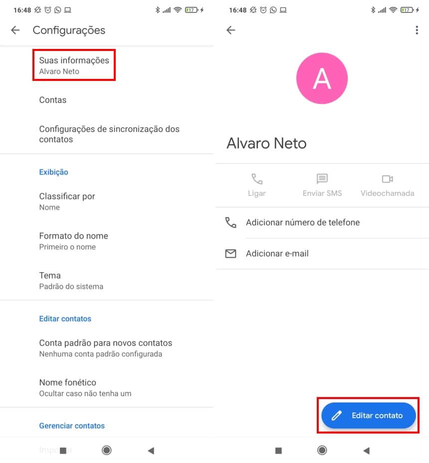 Como mudar o seu nome no Google Meet - Passo 2