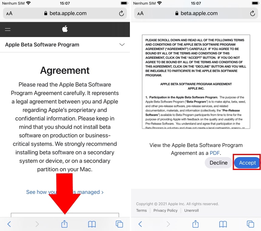Como instalar o iOS 14.5 Beta 2 - Passo 3